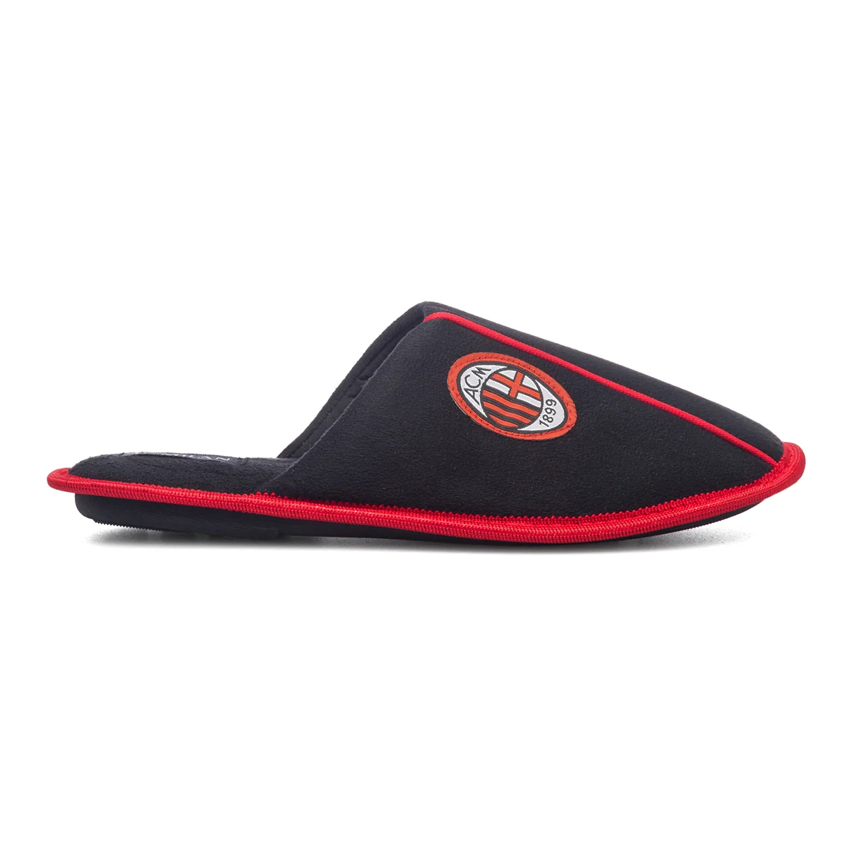 Pantofole da uomo nere e rosse Milan