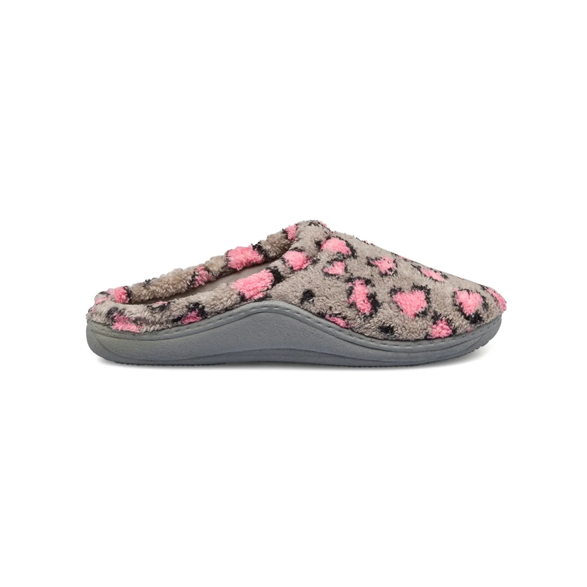 Pantofole grigie da donna con cuori rosa StilRosa