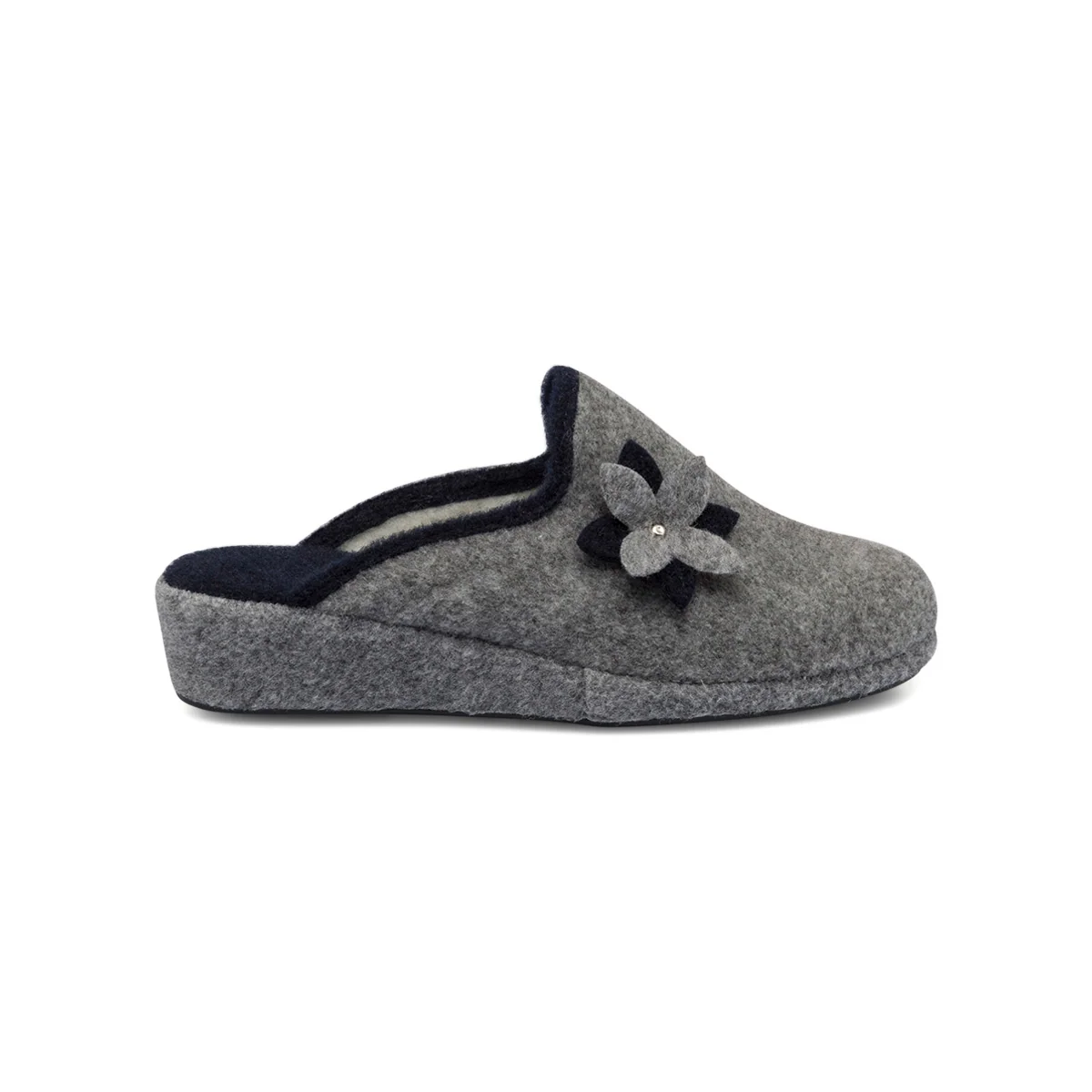 Pantofole grigie da donna con fiore StilRosa