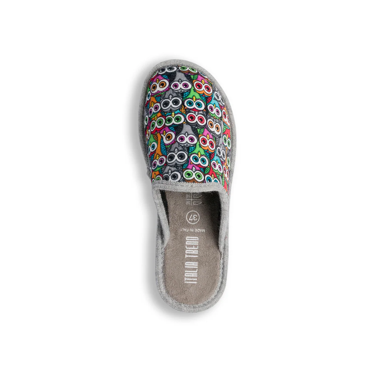 Pantofole multicolore da Donna con gufi Italia Trend