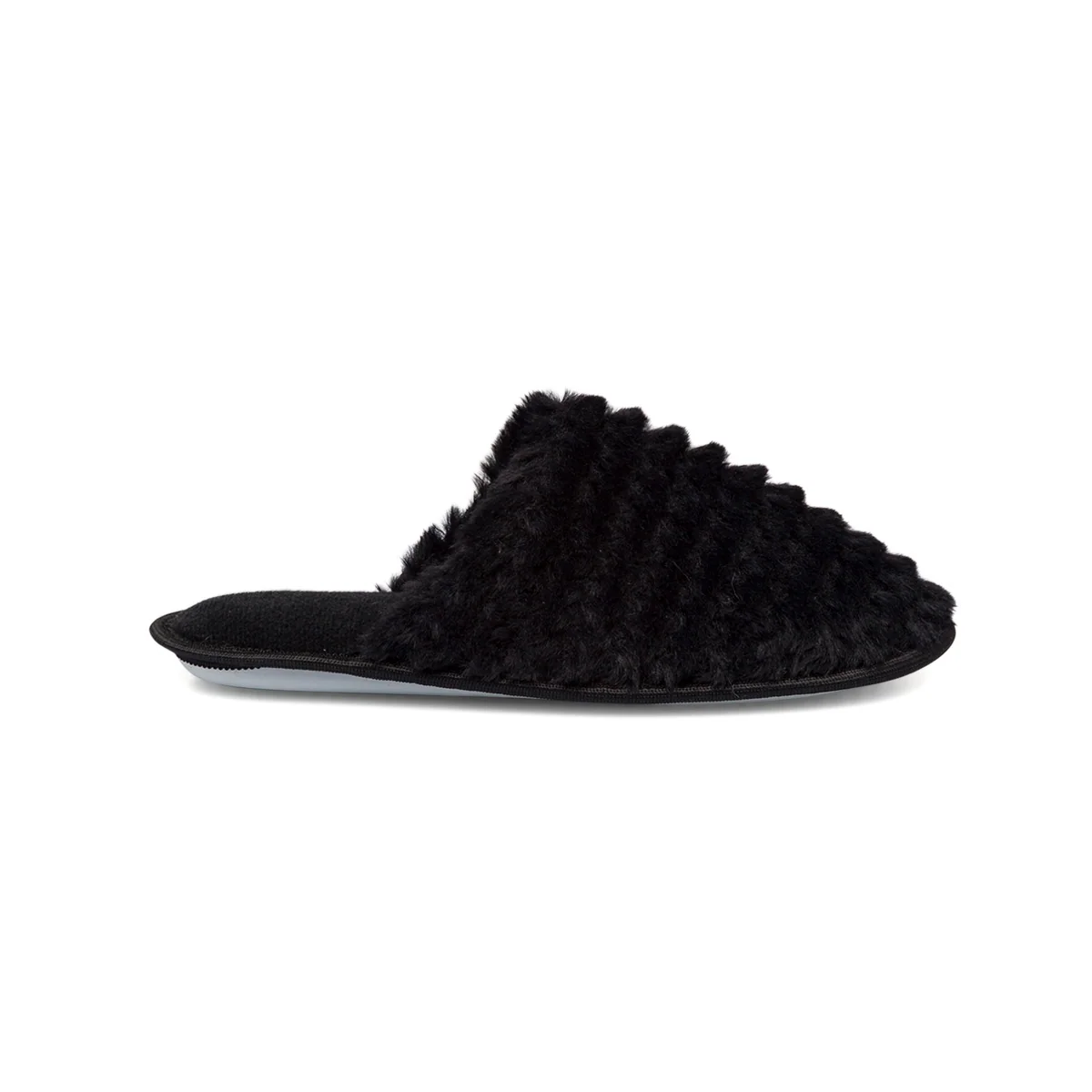 Pantofole nere da donna in pelliccia sintetica Jog