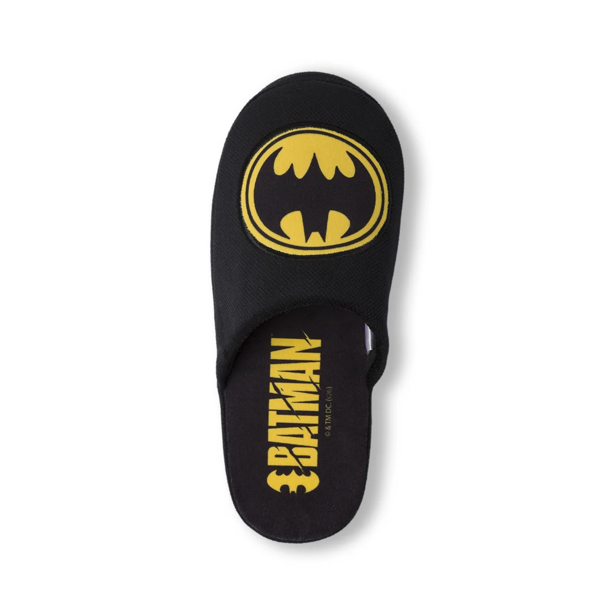 Pantofole Nere da Uomo in tessuto e suola in gomma con logo Batman