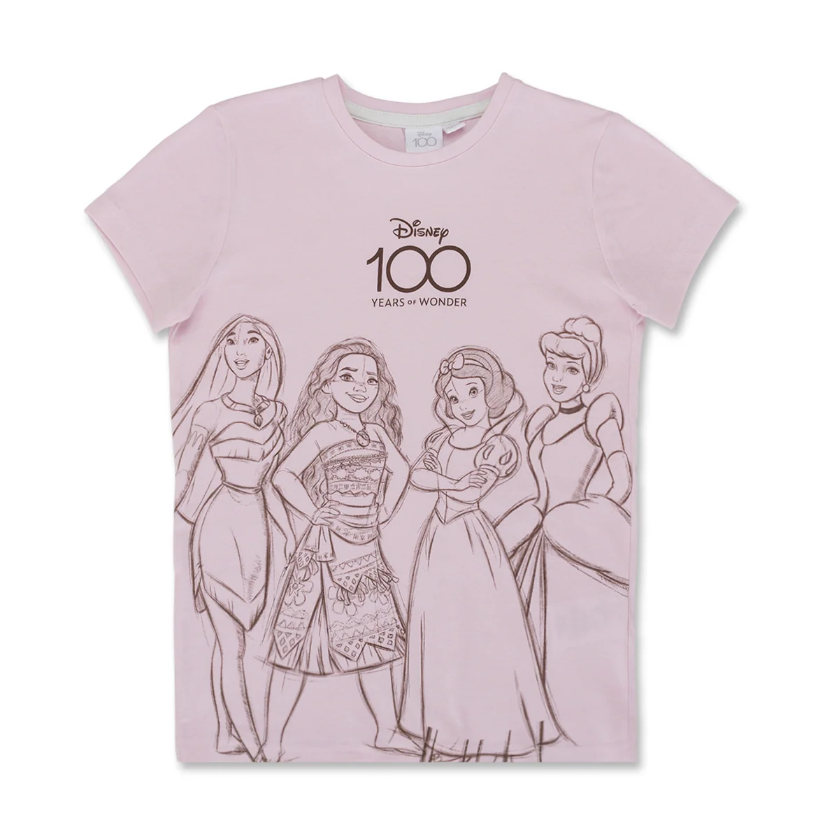 Pigiama corto rosa e verde menta da bambina con stampa principesse Disney