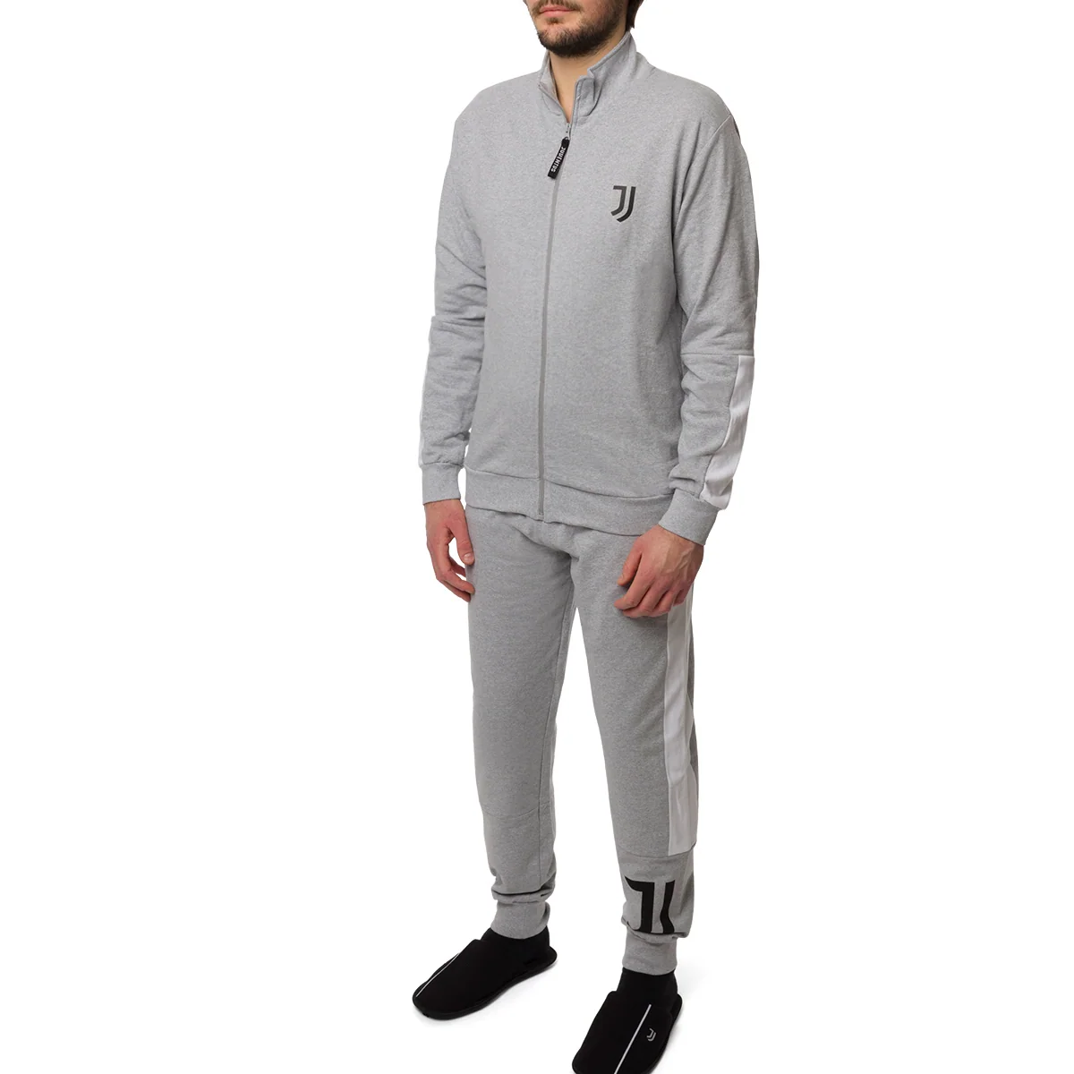 Pigiama invernale grigio da uomo con logo Juventus