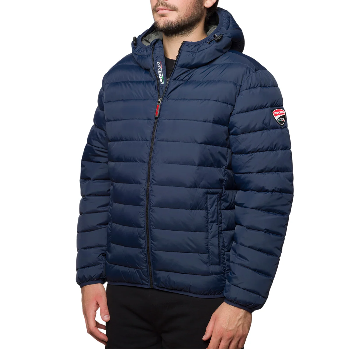 Piumino blu da uomo con logo sulla spalla Ducati Corse Anthony 2