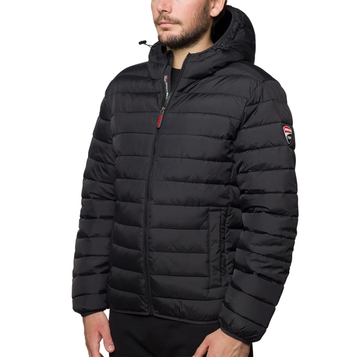 Piumino nero da uomo con logo sulla spalla Ducati Corse Anthony 2