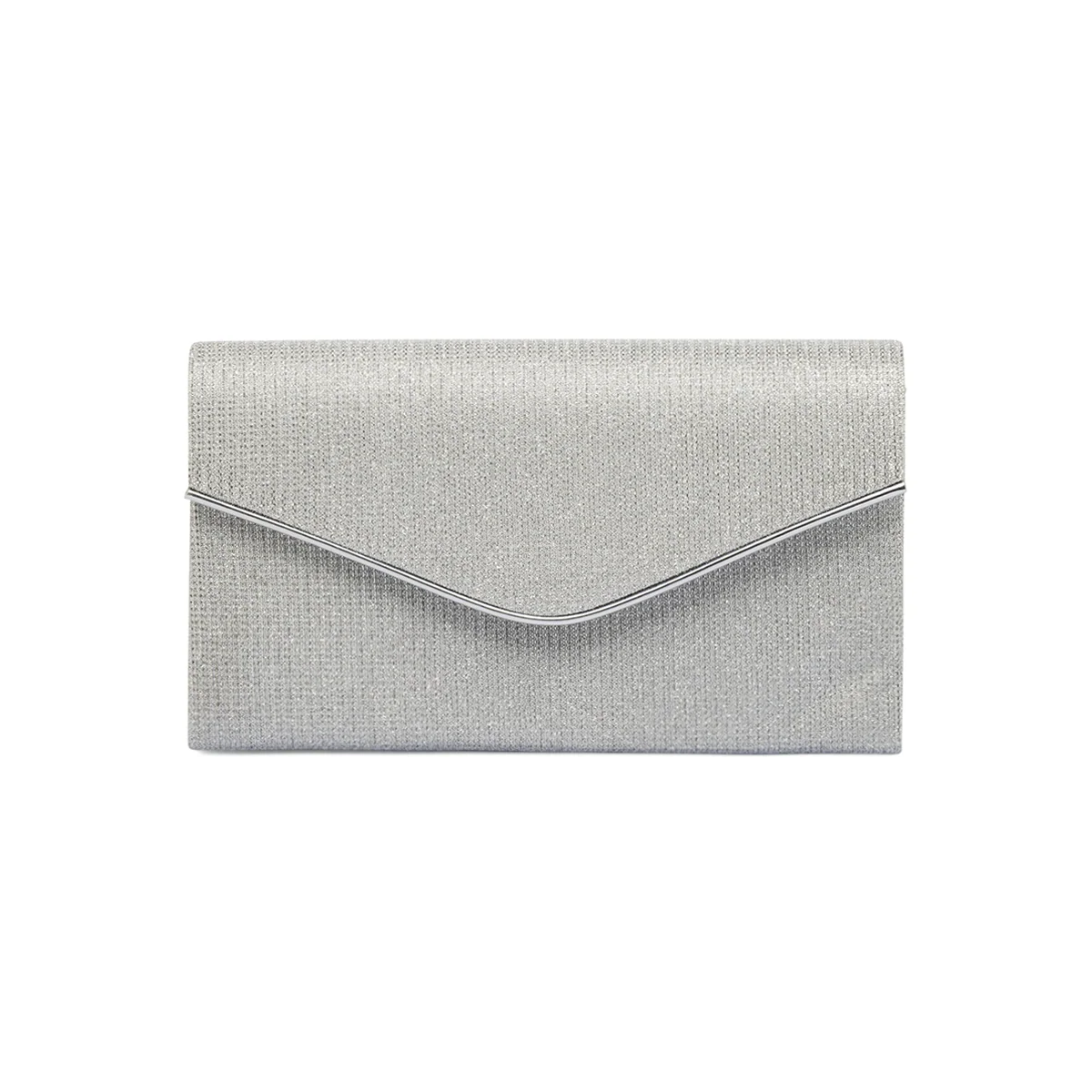 Pochette Argento Glitter con patta a Busta Lora Ferres