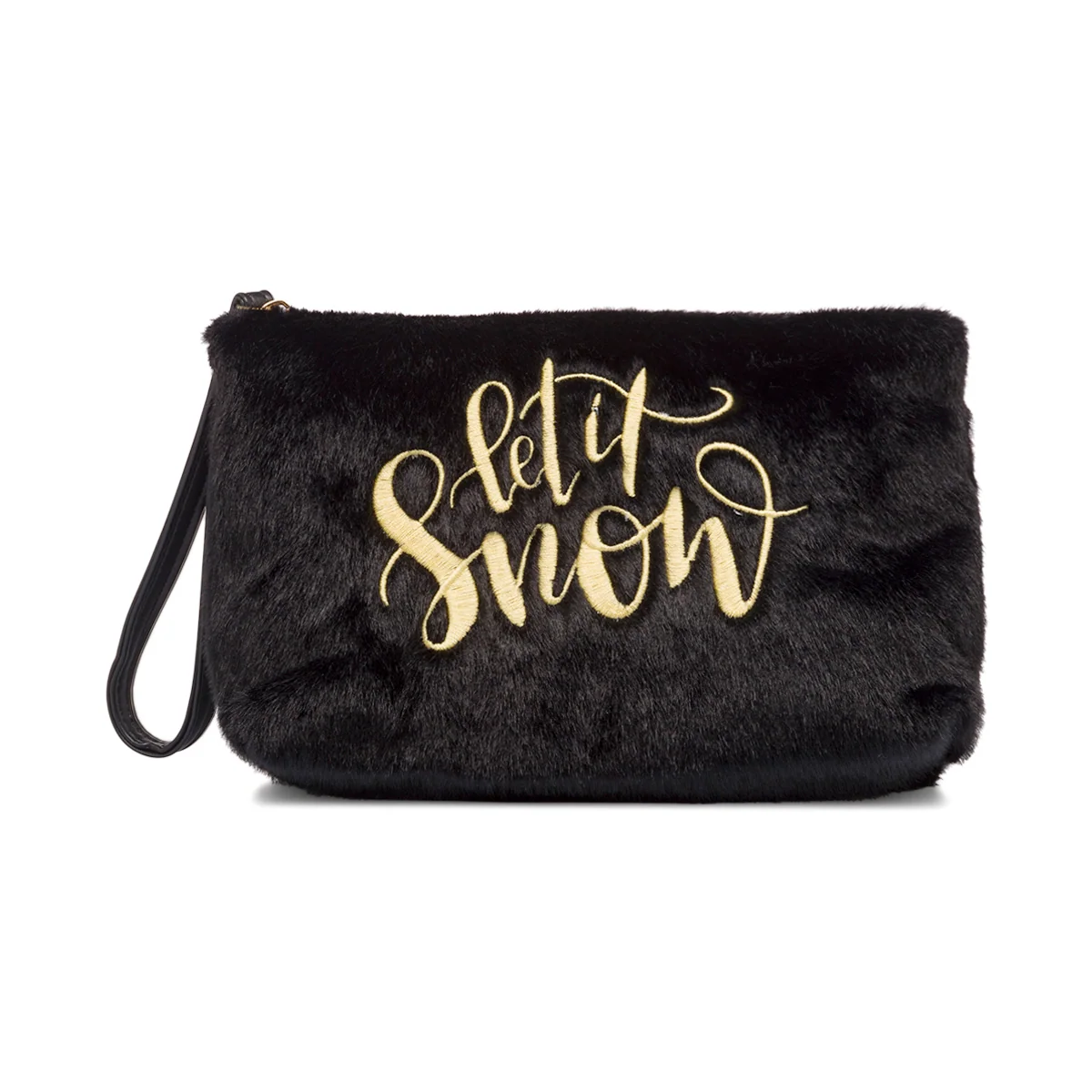 Pochette con pelliccia sintetica nera da donna Lora Ferres