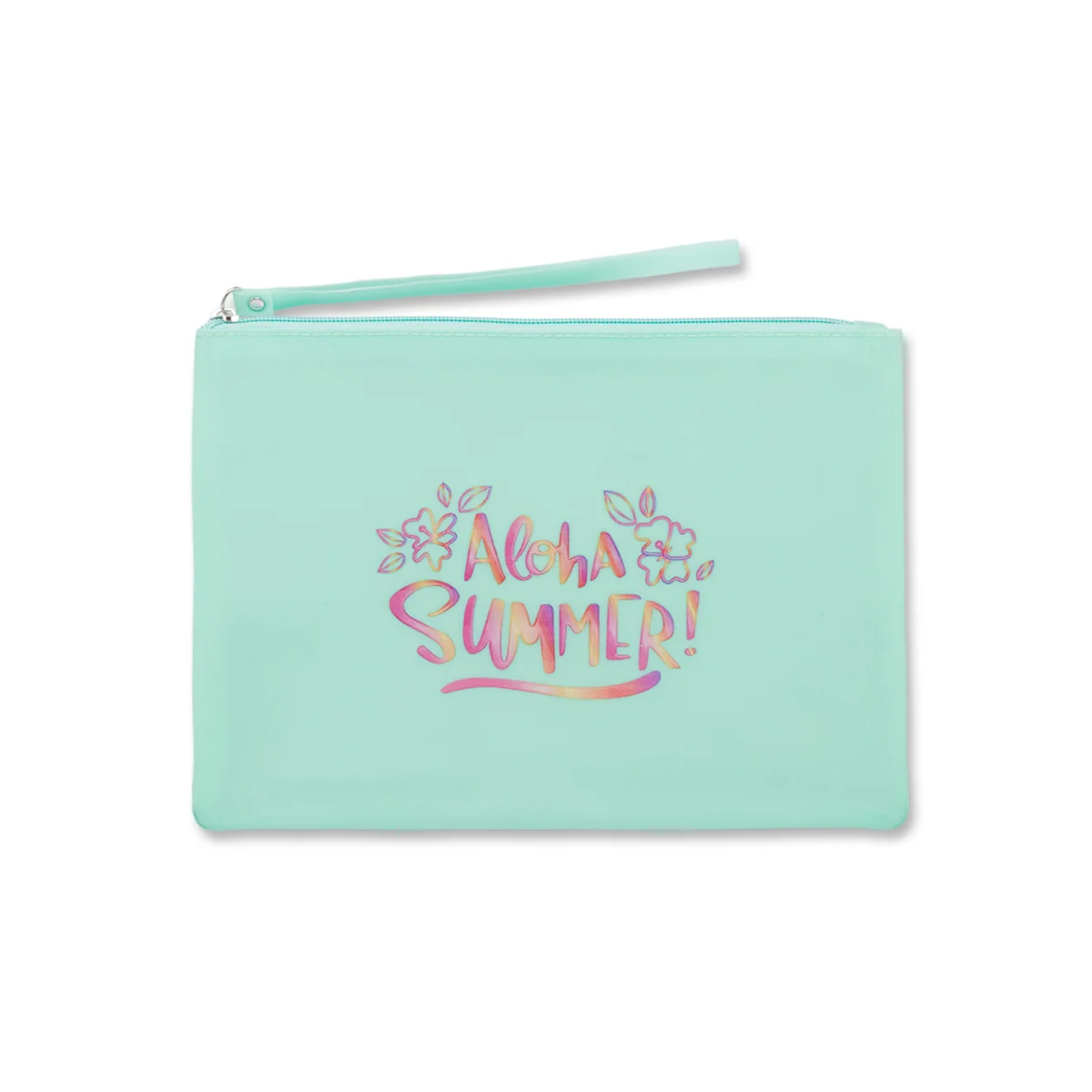 Pochette da mare donna verde acqua con scritta "Aloha Summer" Lora Ferres
