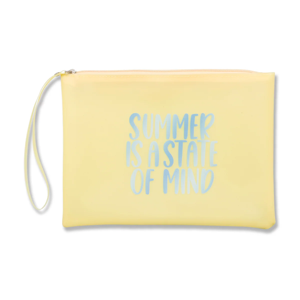 Pochette da mare gialla con stampa "Summer is a state of mind" Lora Ferres