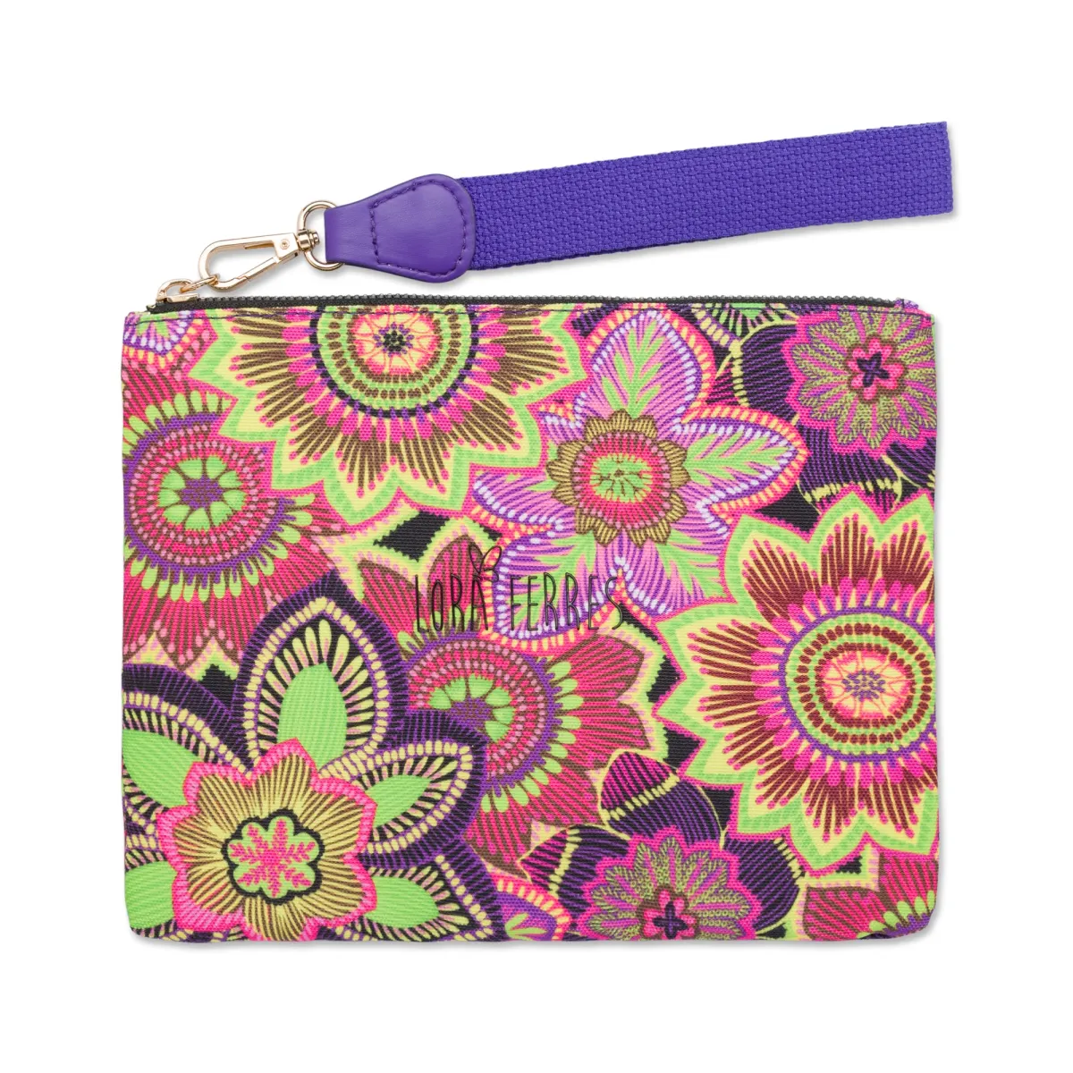 Pochette mare in fantasia floreale multicolore da Donna Lora Ferres On The Beach