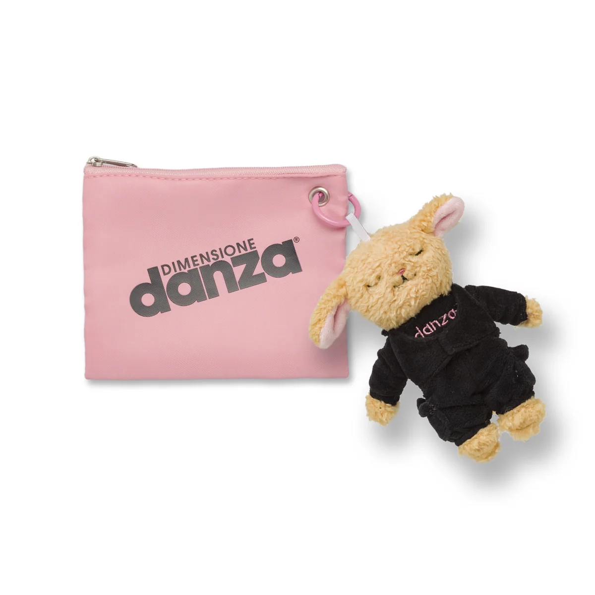 Pochette rosa da Donna in tessuto con charm peluche Dimensione Danza
