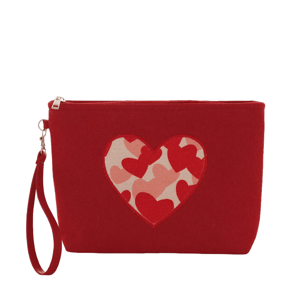 Pochette rossa da Donna con patch a cuore e manico Camomilla Milano