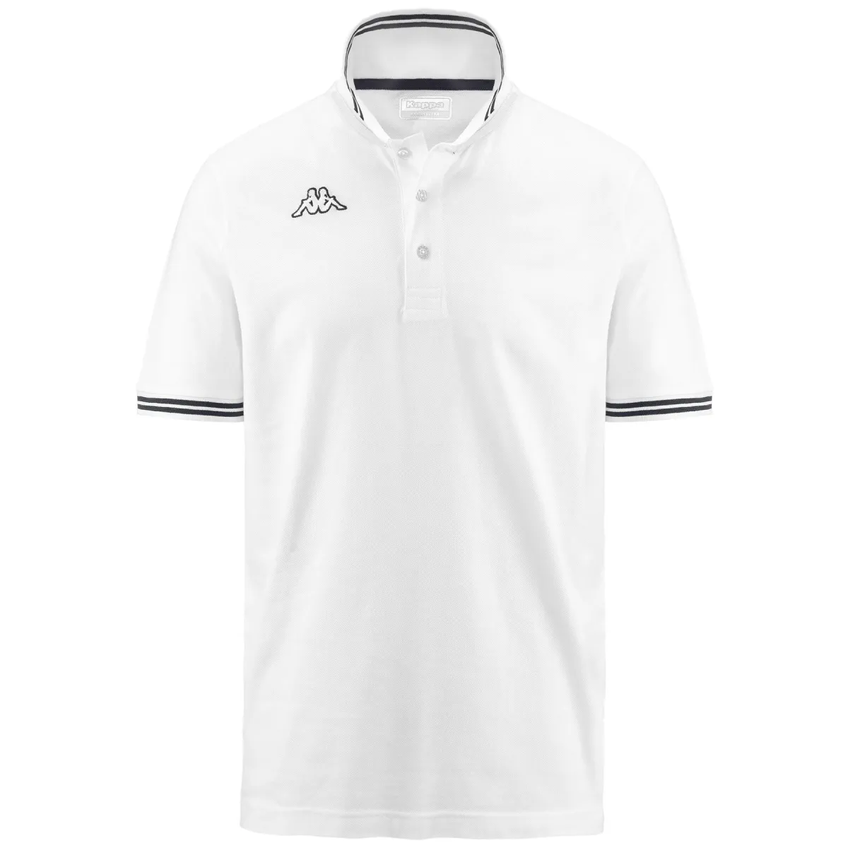 Polo bianca da uomo con logo ricamato Kappa Maltax 5 MSS