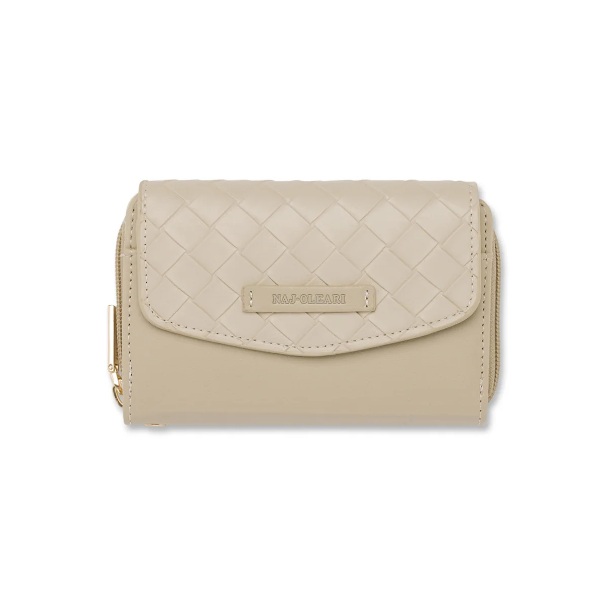 Portafoglio Beige da Donna con patta effetto intrecciato Naj Oleari