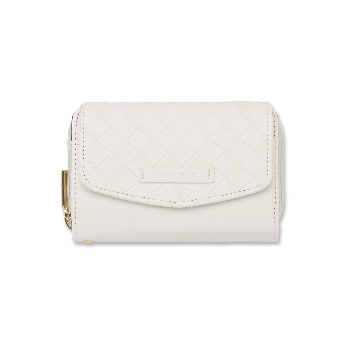 Portafoglio Bianco da Donna con pattina intrecciata Naj Oleari
