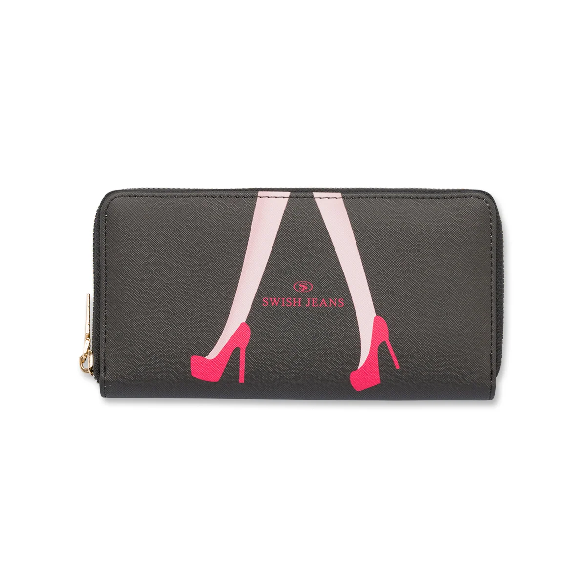 Portafoglio da donna nero con gambe Swish Jeans