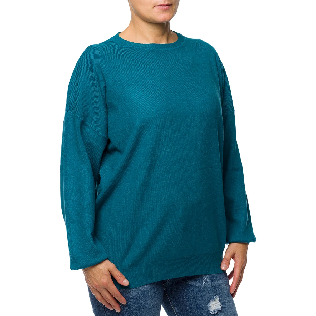 Pullover girocollo blu da donna Swish Jeans