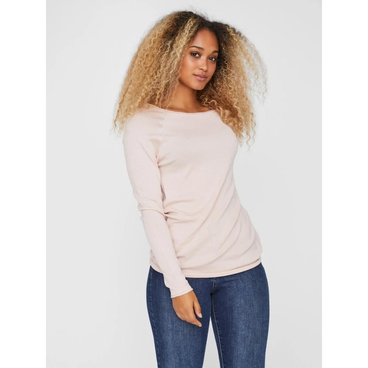 Pullover girocollo rosa da donna Vero Moda
