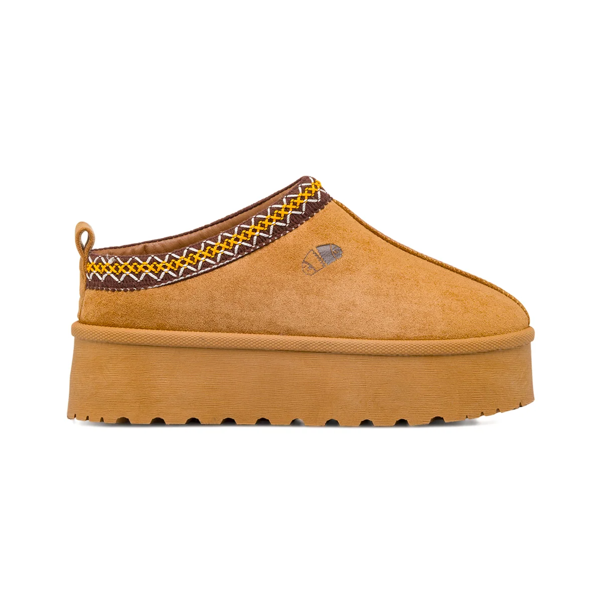 Sabot da donna beige con motivo etnico e suola platform Americanino