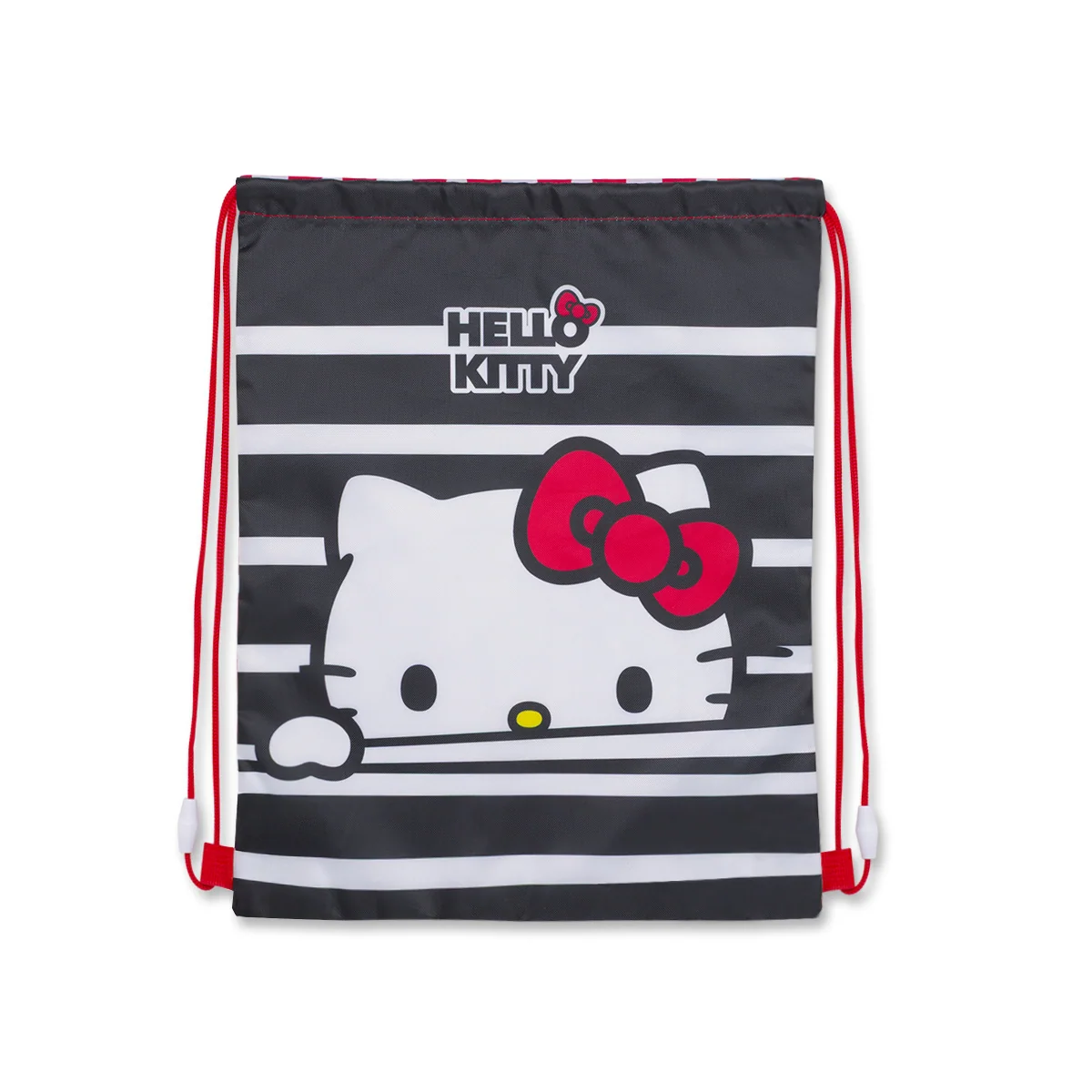 Sacca Hello Kitty  Nera e rossa a righe con fiocco iconico