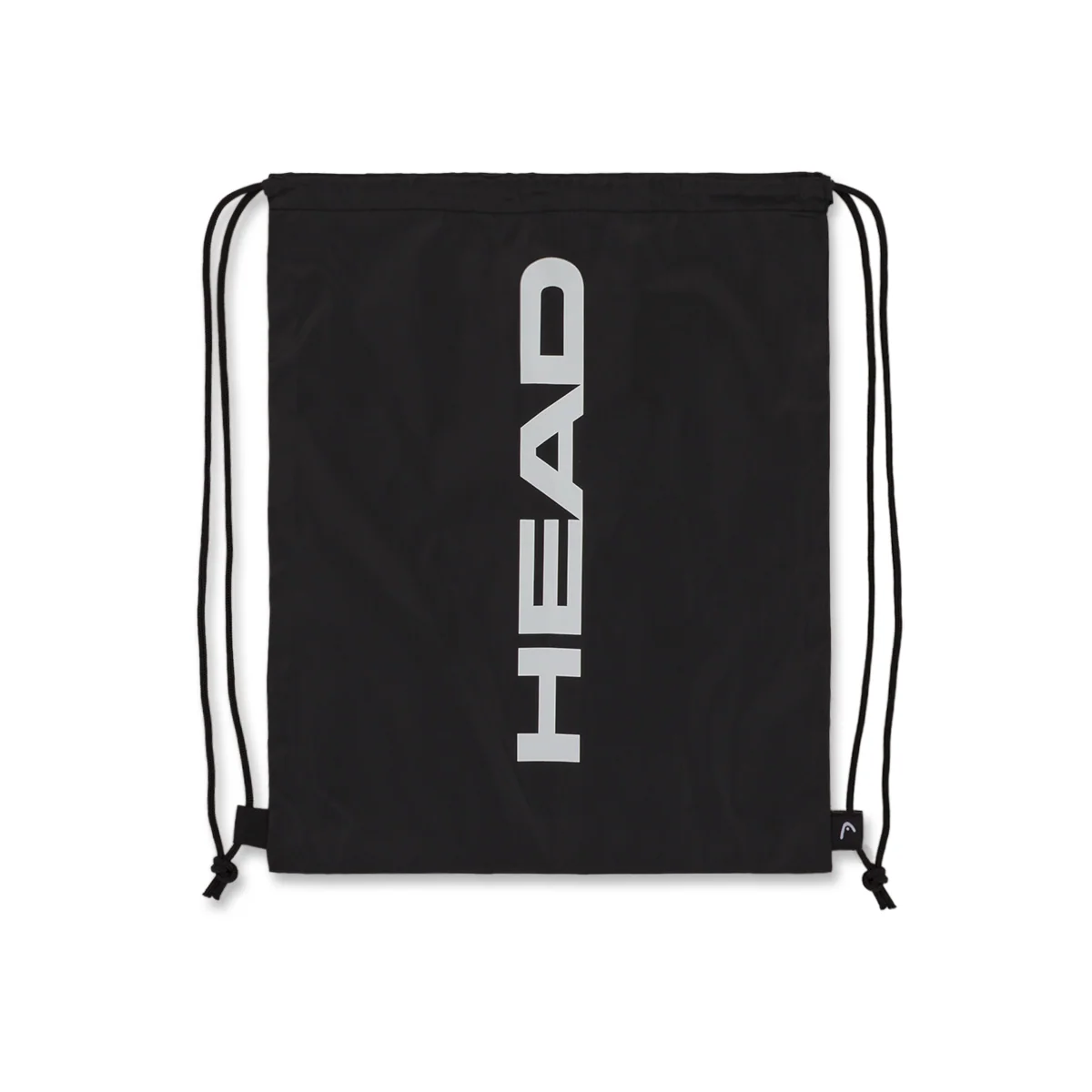 Sacca sportiva unisex nera Head con maxi logo verticale a contrasto