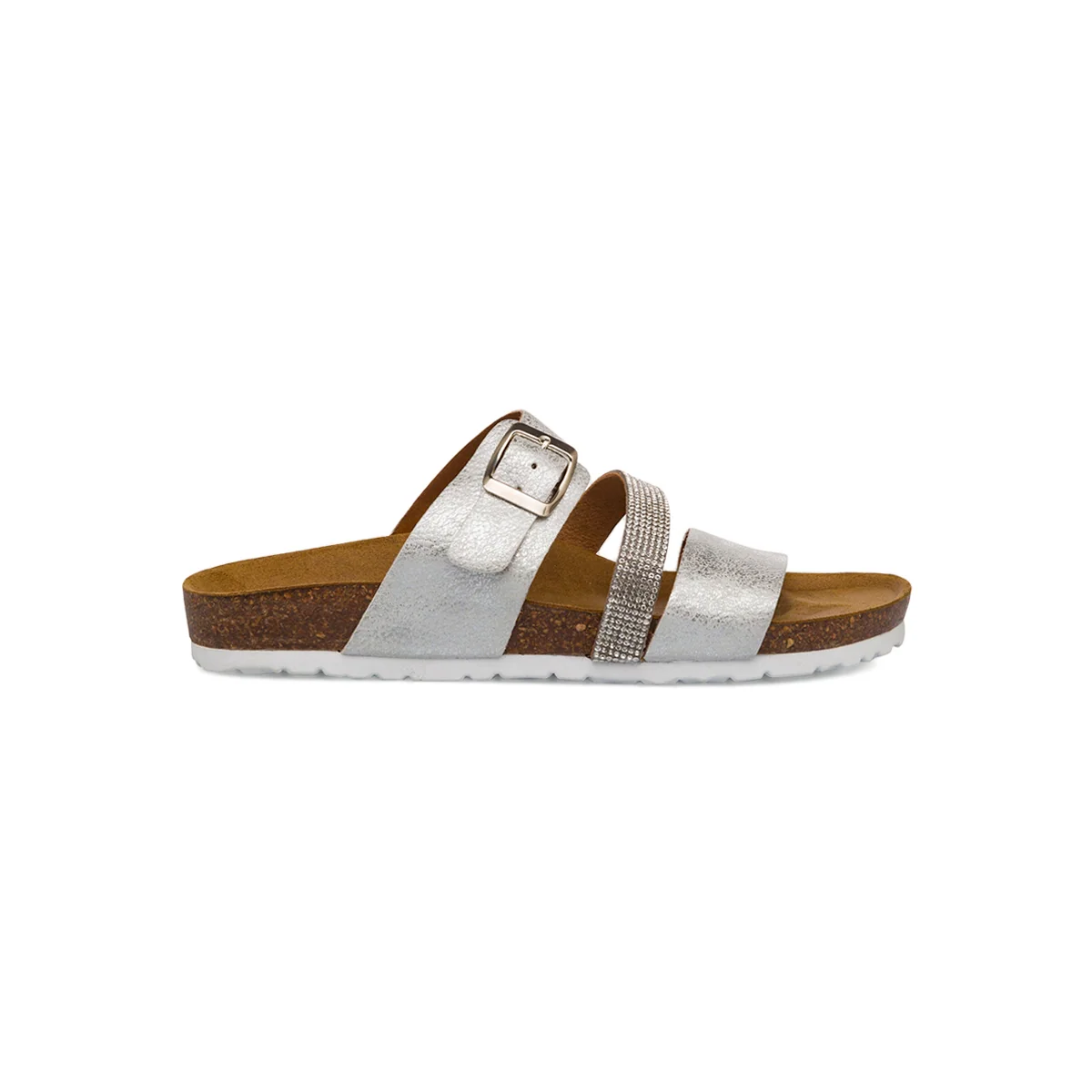 Sandali a fasce argento da Donna con strass Italia Trend