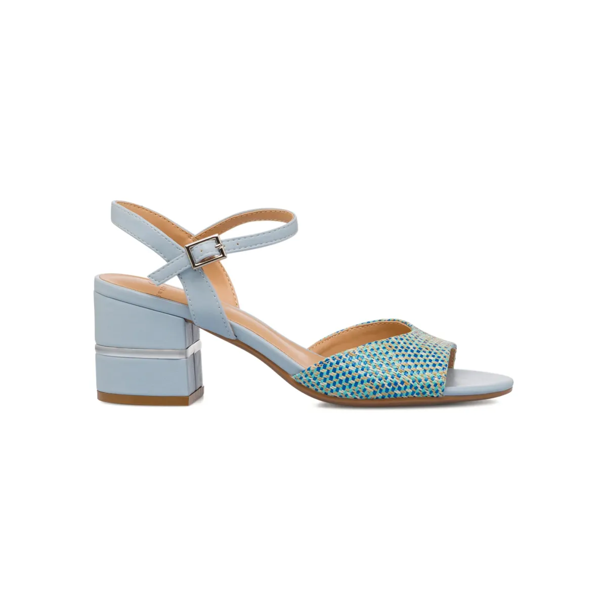 Sandali azzurri da Donna con tacco 6 cm effetto rafia Swish Jeans