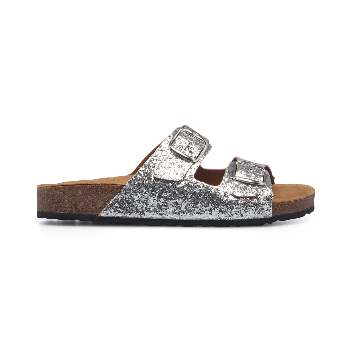 Sandali bassi argento glitterati da donna Lora Ferres On The Beach