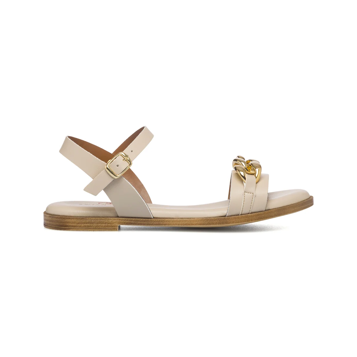 Sandali bassi beige con catena Swish Jeans
