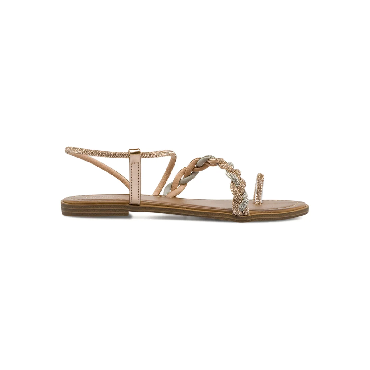 Sandali bassi infradito da Donna rosa con strass Lora Ferres