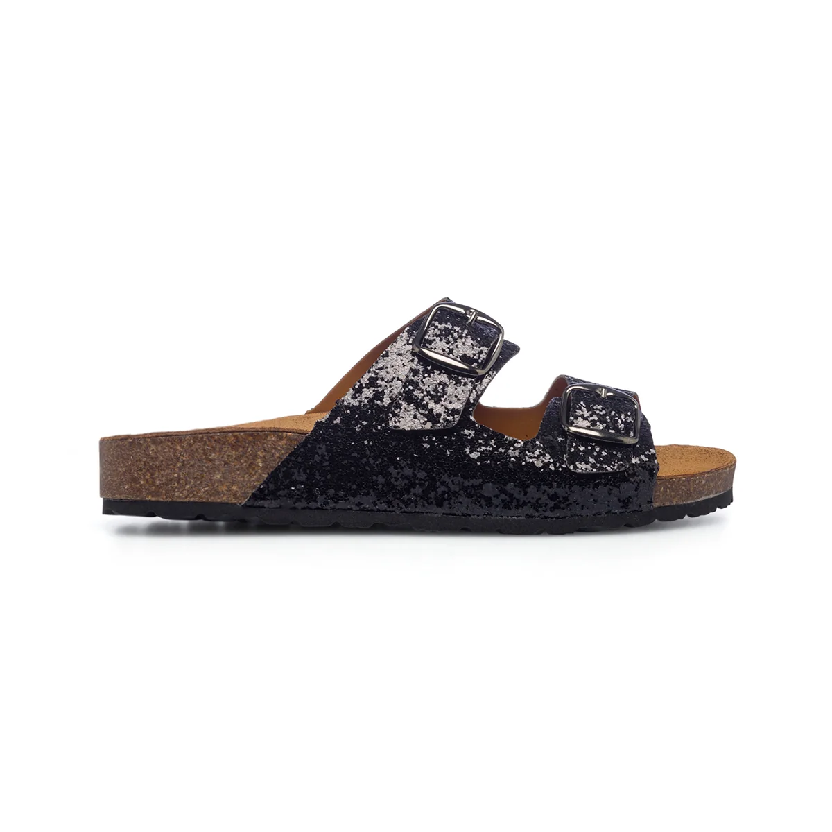 Sandali bassi neri glitterati da donna Lora Ferres On The Beach
