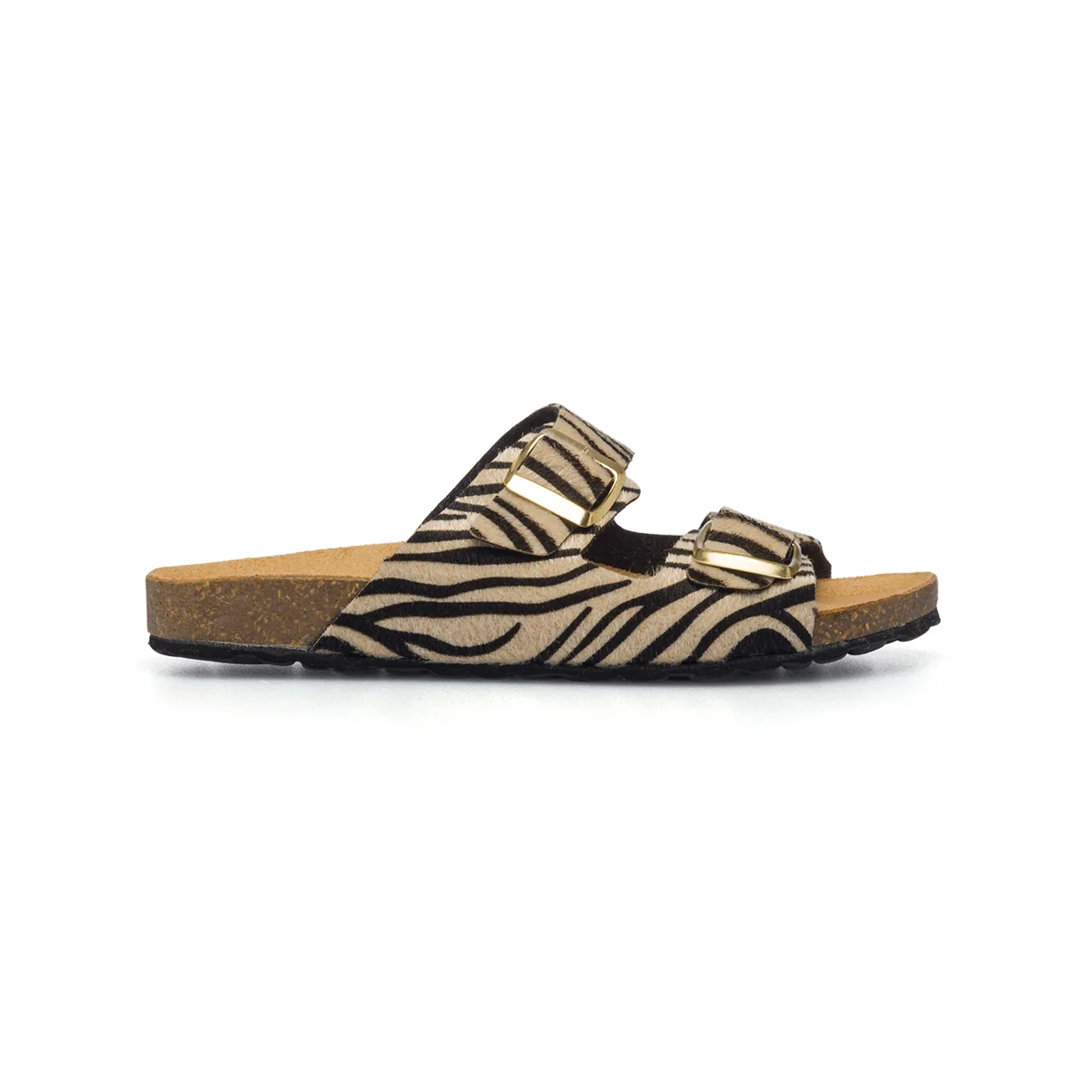 Sandali beige e neri effetto zebrato Swish Jeans