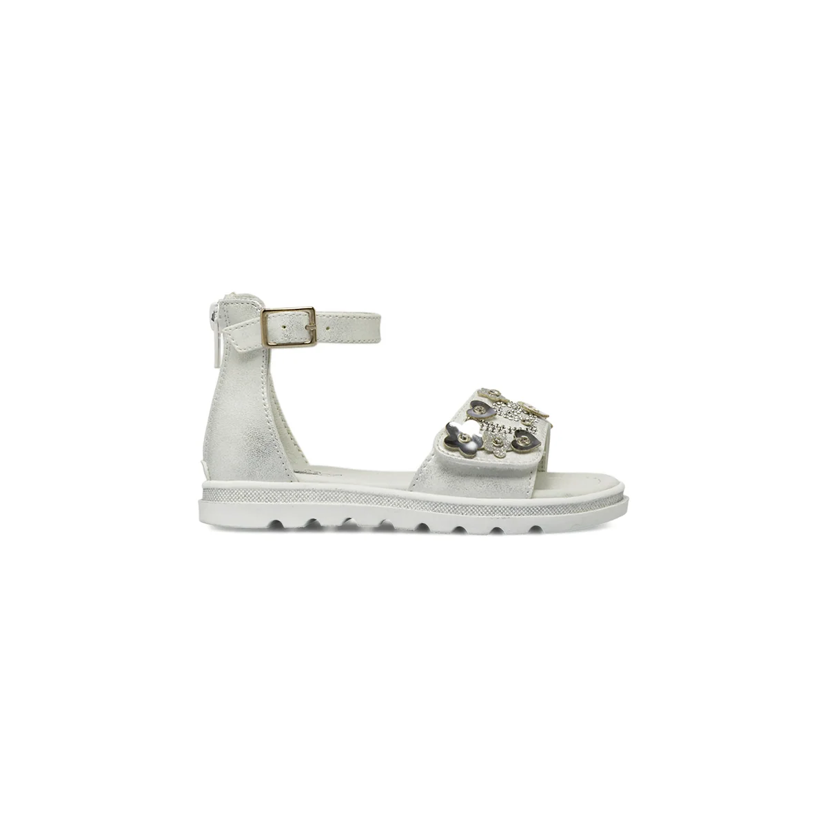 Sandali bianchi da Bambina con cinturini e strass Le scarpe di Alice