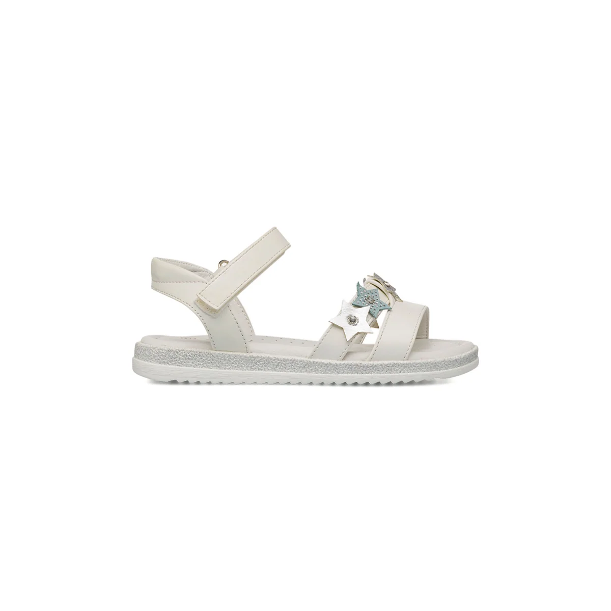 Sandali bianchi da Bambina con stelle e dettagli glitter e strass Dieci Baci