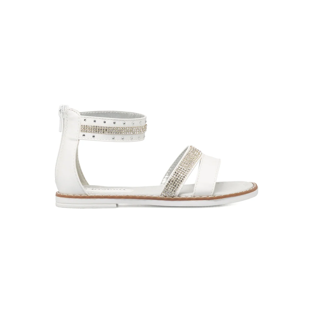 Sandali bianchi da bambina con strass 10 Baci