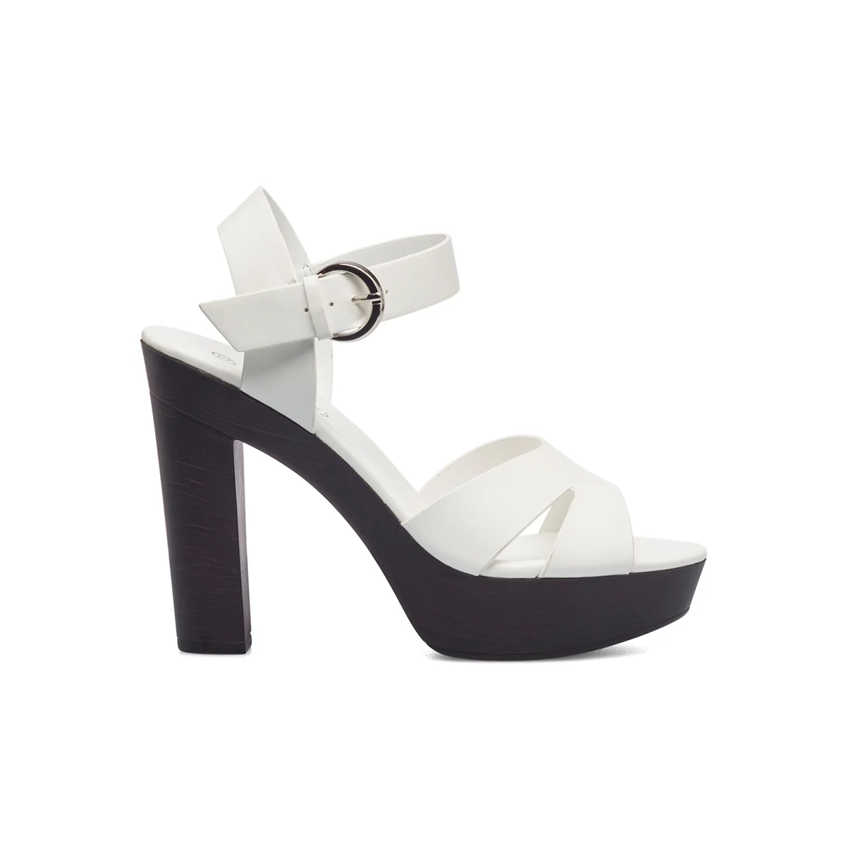 Sandali bianchi da donna con tacco 12 cm e plateau Lora Ferres