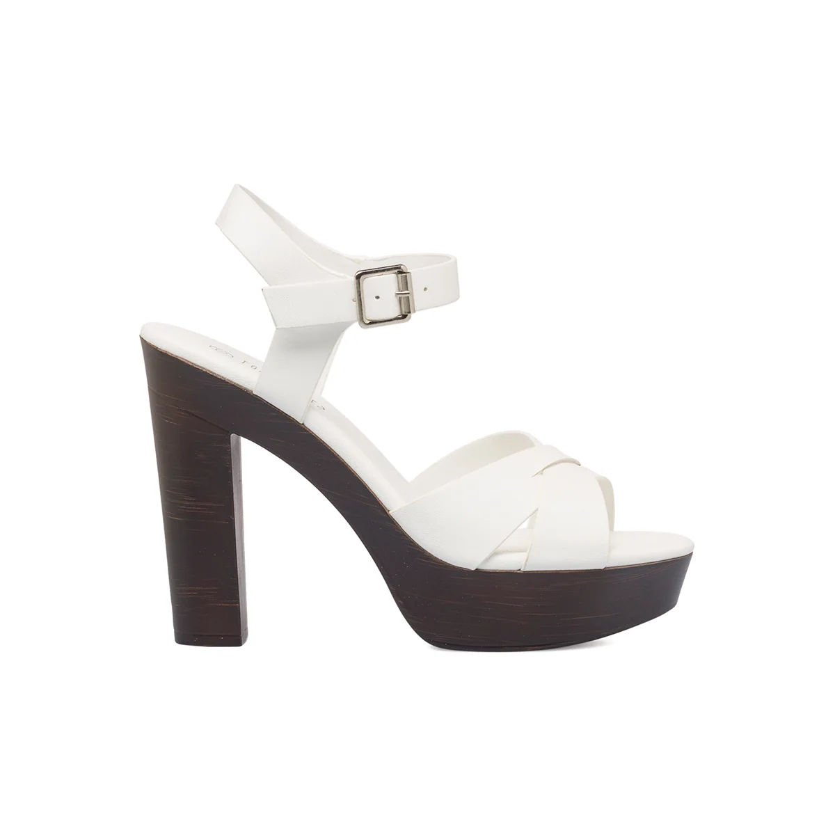 Sandali bianchi da donna con tacco 12 cm e plateau Lora Ferres