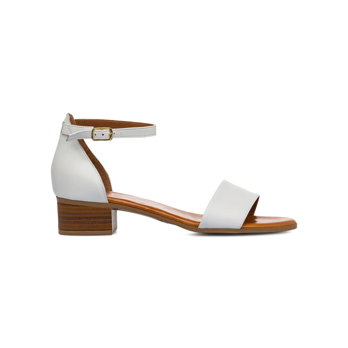Sandali bianchi da Donna in pelle P Essentials con cinturino alla caviglia