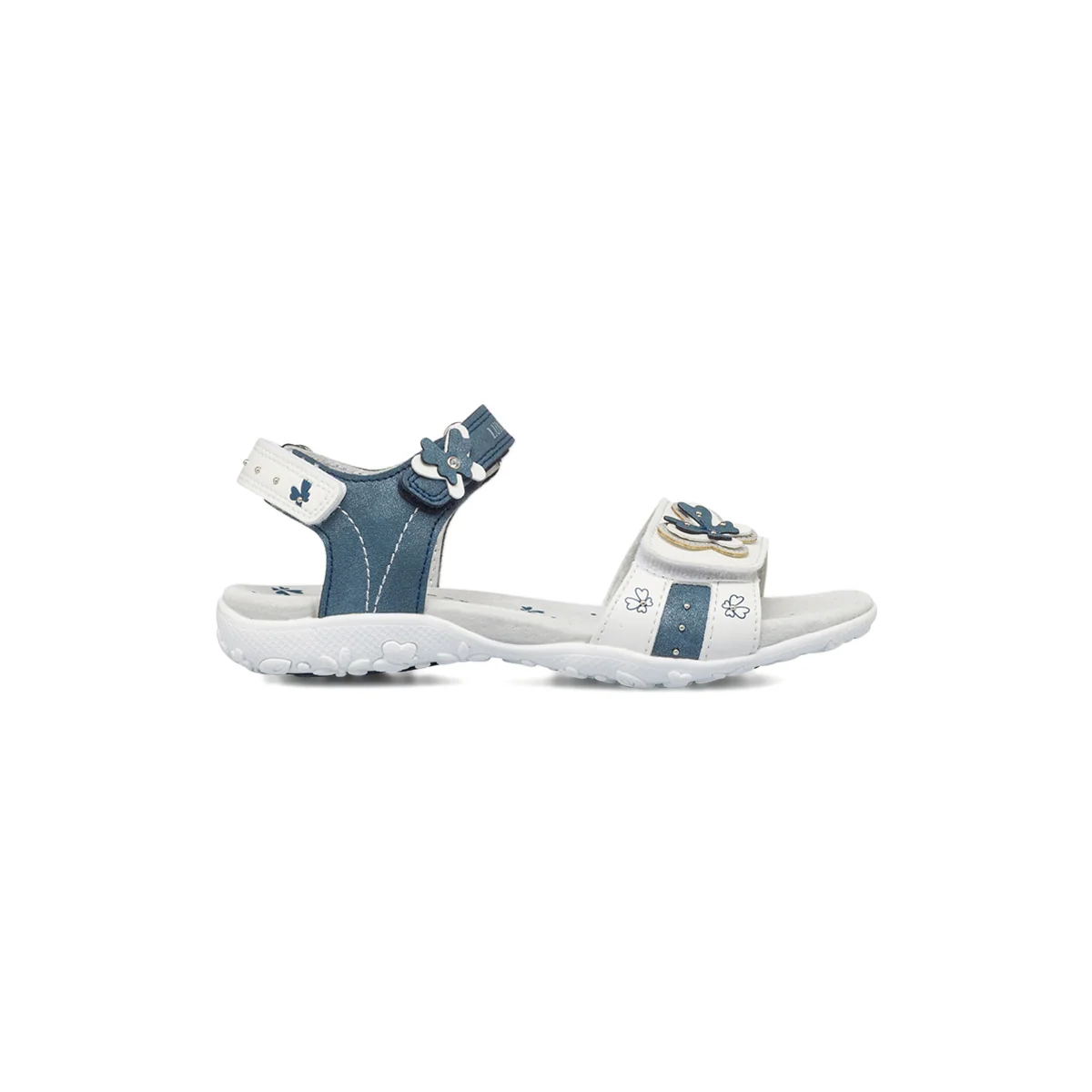 Sandali bianchi e blu da bambina con fiorellini Lumberjack Linda