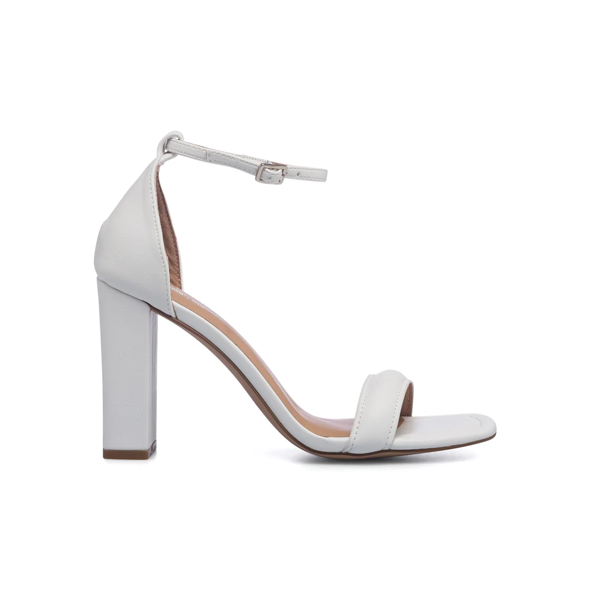 Sandali bianchi in "pelle vegana" con tacco a blocco 9 cm e punta quadrata Call It Spring Katarina