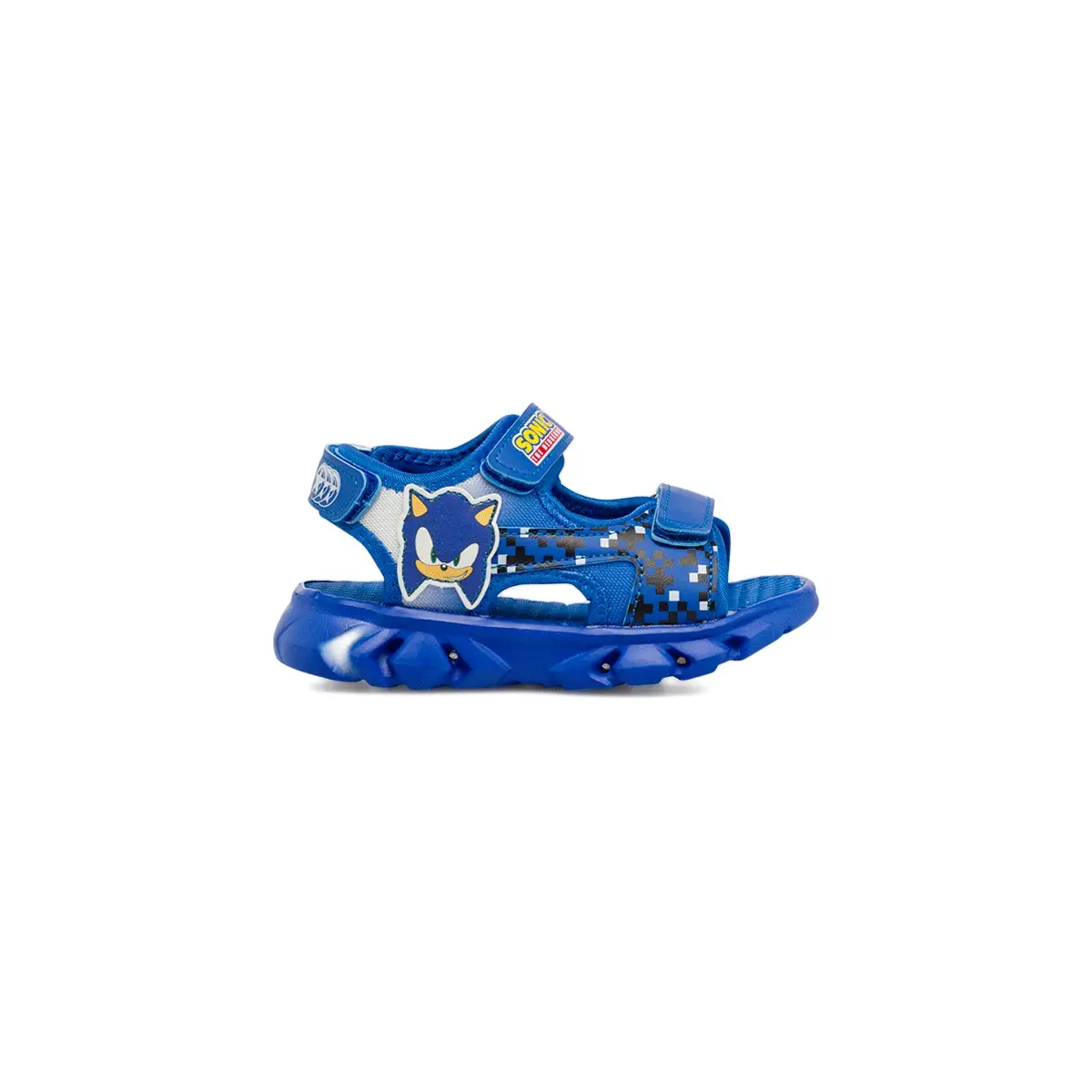 Sandali blu da Bambino con doppia chiusura a strappo e luci Sonic