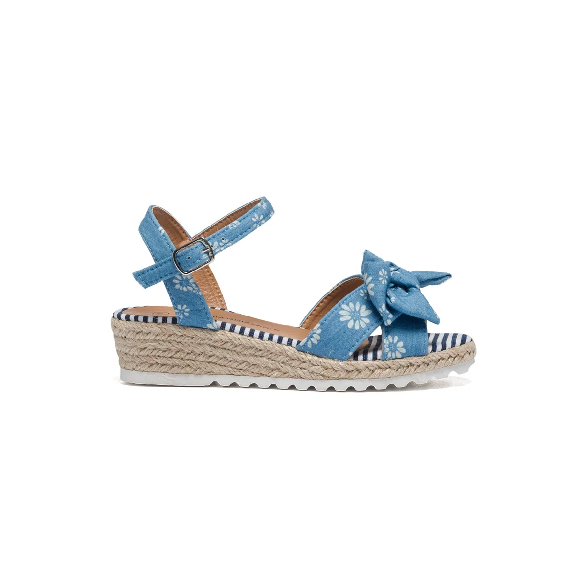 Sandali blu in tessuto con stampa floreale 10 Baci
