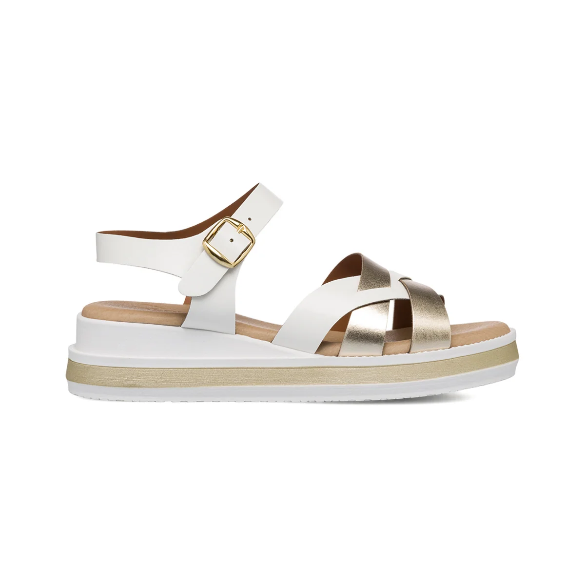 Sandali comfort da donna bianchi e platino P Soft