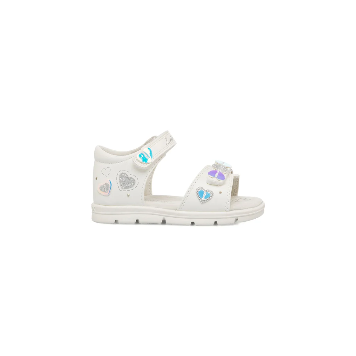 Sandali da bambina primi passi bianchi con cuori Lumberjack Whippy