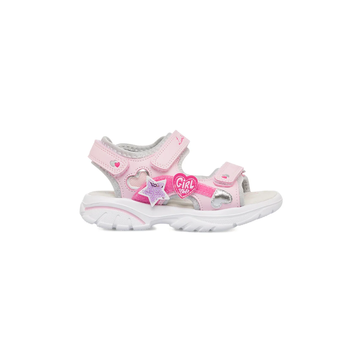 Sandali da bambina rosa con cuori e stelle Lumberjack Siah