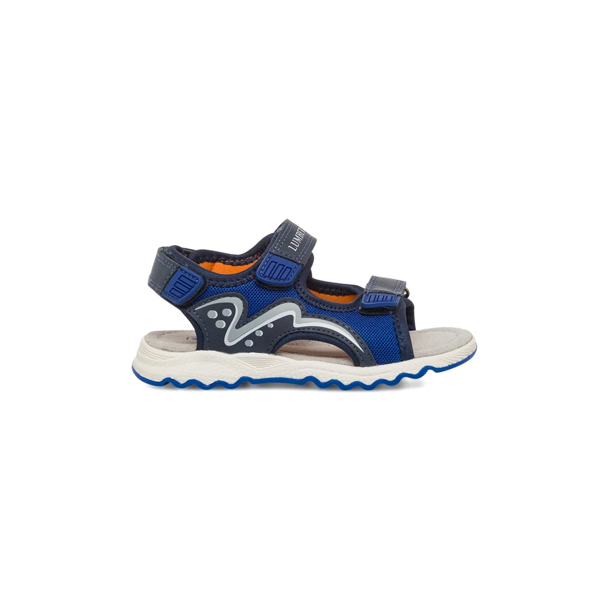 Sandali da bambino blu con stampa laterale Lumberjack Toby