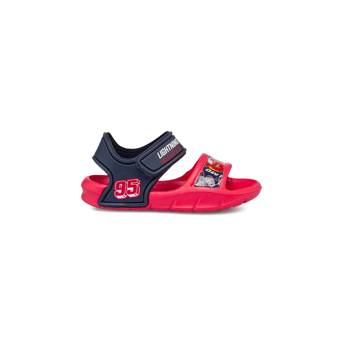Sandali da bambino blu e rossi con logo Cars