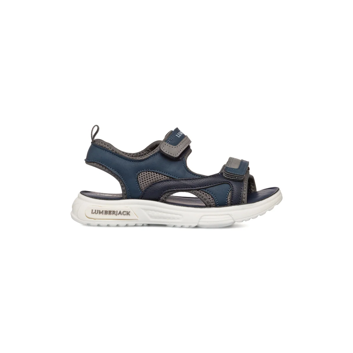 Sandali da bambino blu navy e grigio con logo Lumberjack GS Geco