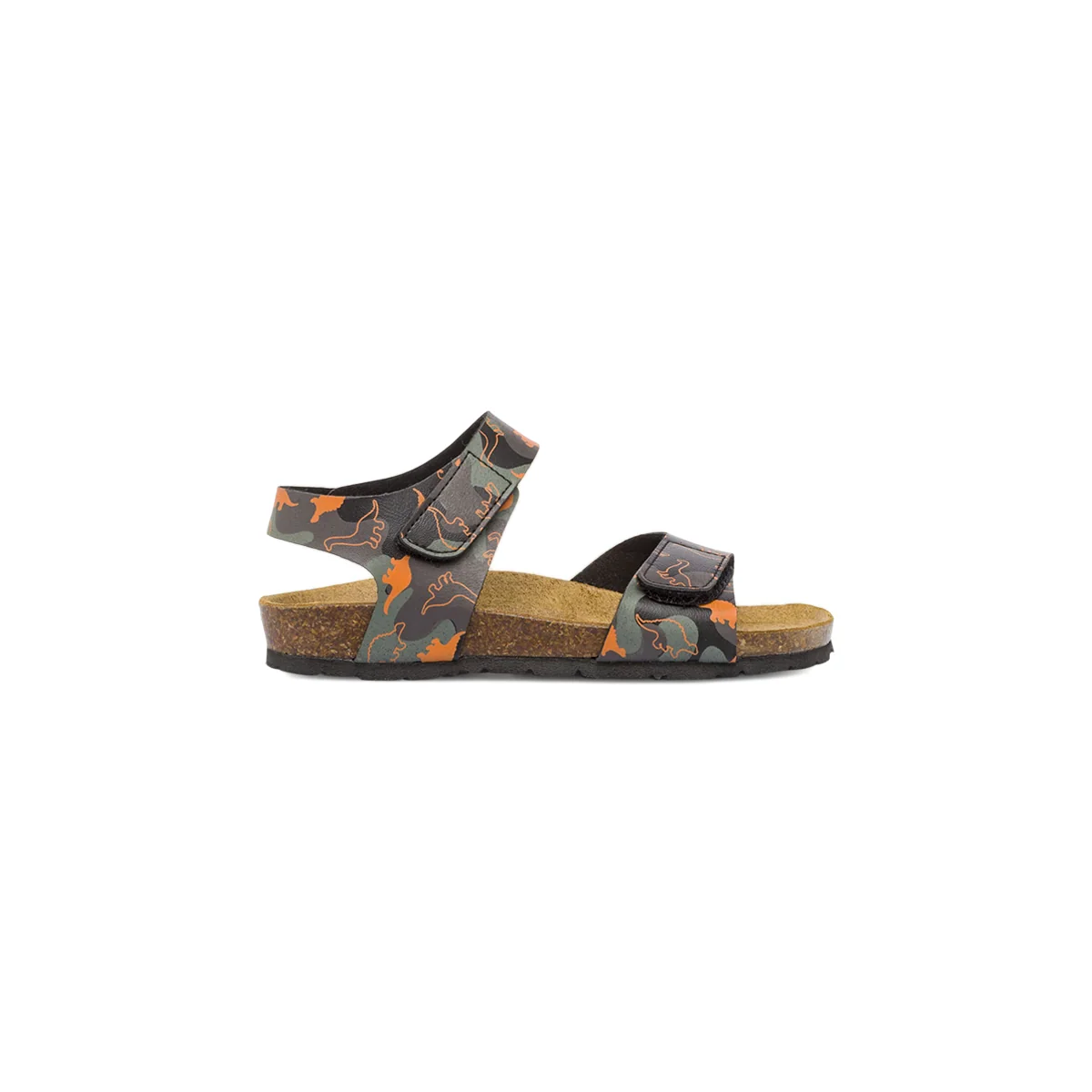 Sandali da Bambino verde militare effetto camouflage e dinosauri Weep & Smile